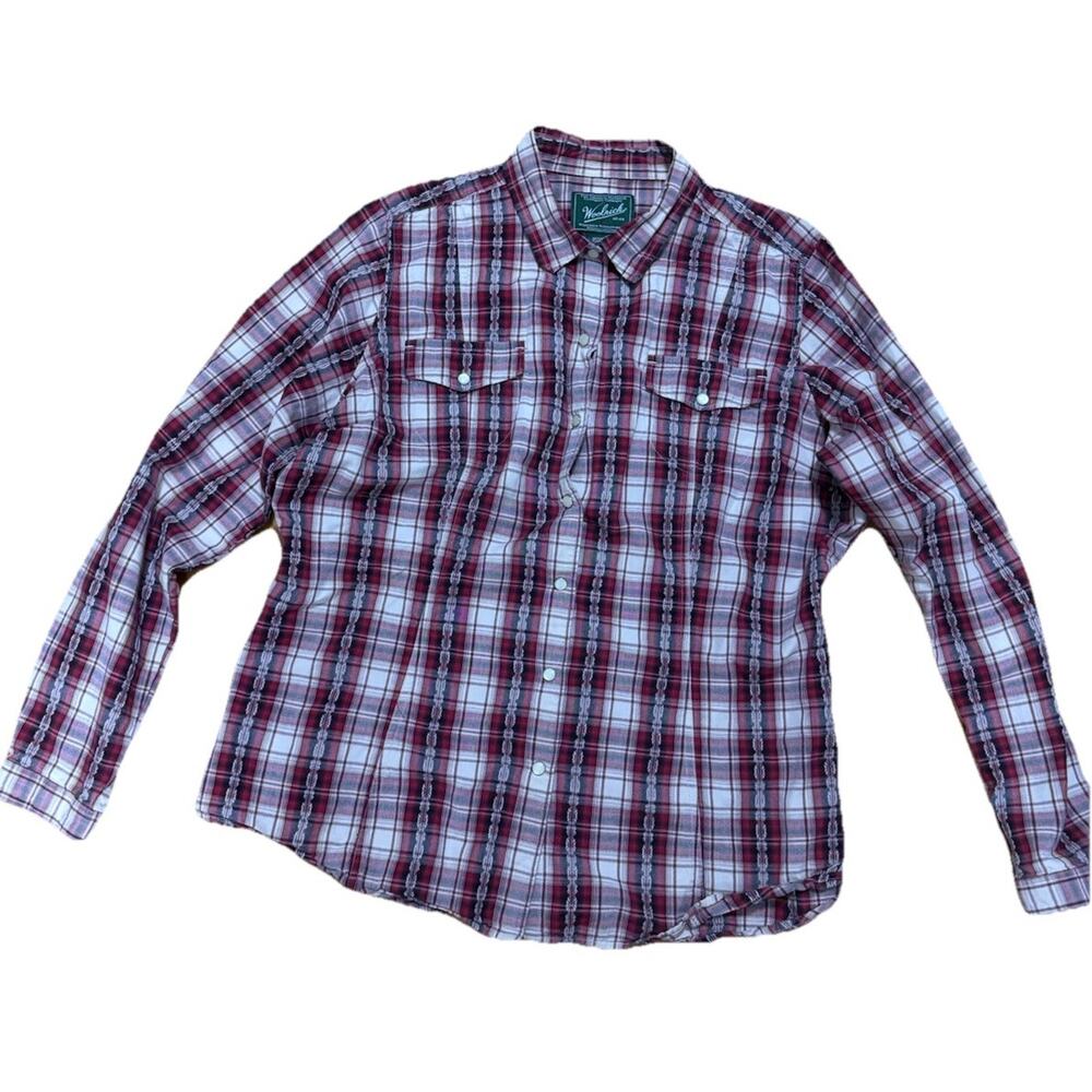 WOOLRICH Woman’s Light Weight Long Sleeve Snap Button Up Cotton Blouse Size 2X